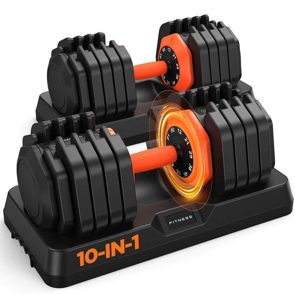 2026 Updated Adjustable Dumbbell Set of 2, 10-in-1 Weights Dumbbell Set with Storage Box, 90lbs Adjustable Weights with Anti-slip Silicone Grip, Weight Set For Home Gym Suit both Men and Women