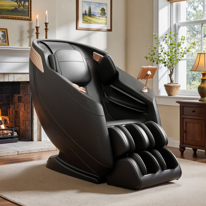 Full Body 4D Massage Chair With SL-Track Roller And 28 Air Bags, 3 Zero Gravity Modes, Heat Therapy, Retractable Footrest With Foot Roller
