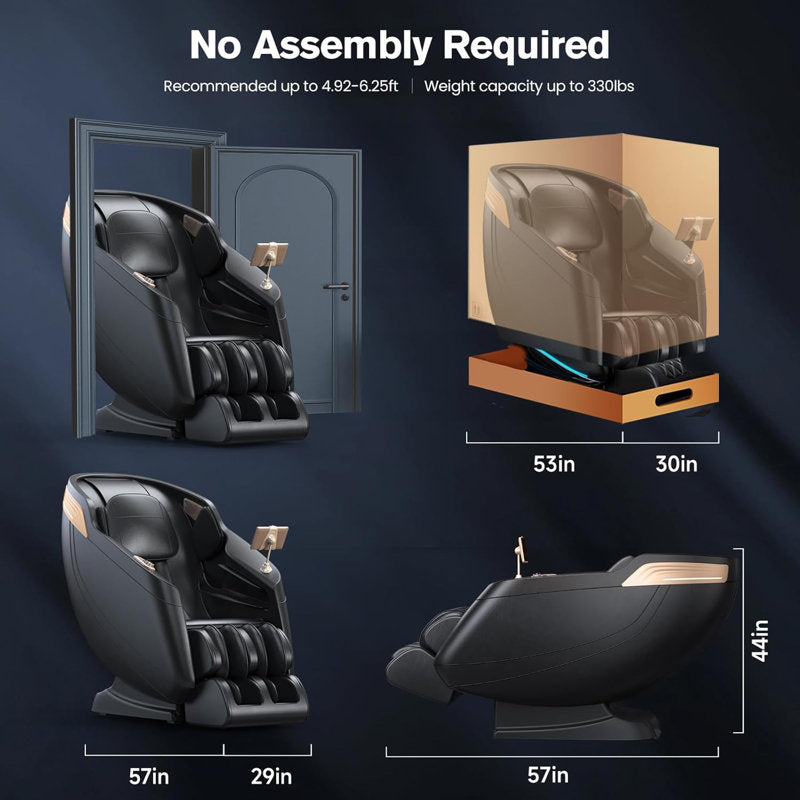 Full Body 4D Massage Chair With SL-Track Roller And 28 Air Bags, 3 Zero Gravity Modes, Heat Therapy, Retractable Footrest With Foot Roller