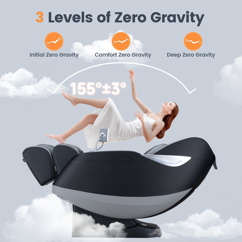 Full Body 4D Massage Chair With SL-Track Roller And 28 Air Bags, 3 Zero Gravity Modes, Heat Therapy, Retractable Footrest With Foot Roller