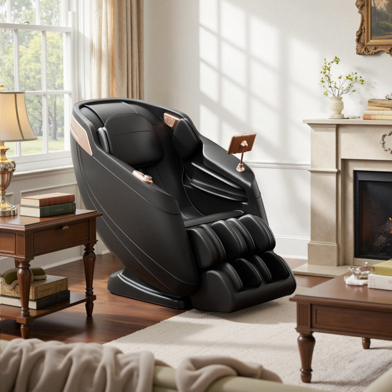 Full Body 4D Massage Chair With SL-Track Roller And 28 Air Bags, 3 Zero Gravity Modes, Heat Therapy, Retractable Footrest With Foot Roller