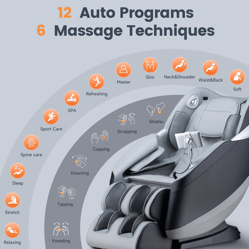Full Body 4D Massage Chair With SL-Track Roller And 28 Air Bags, 3 Zero Gravity Modes, Heat Therapy, Retractable Footrest With Foot Roller
