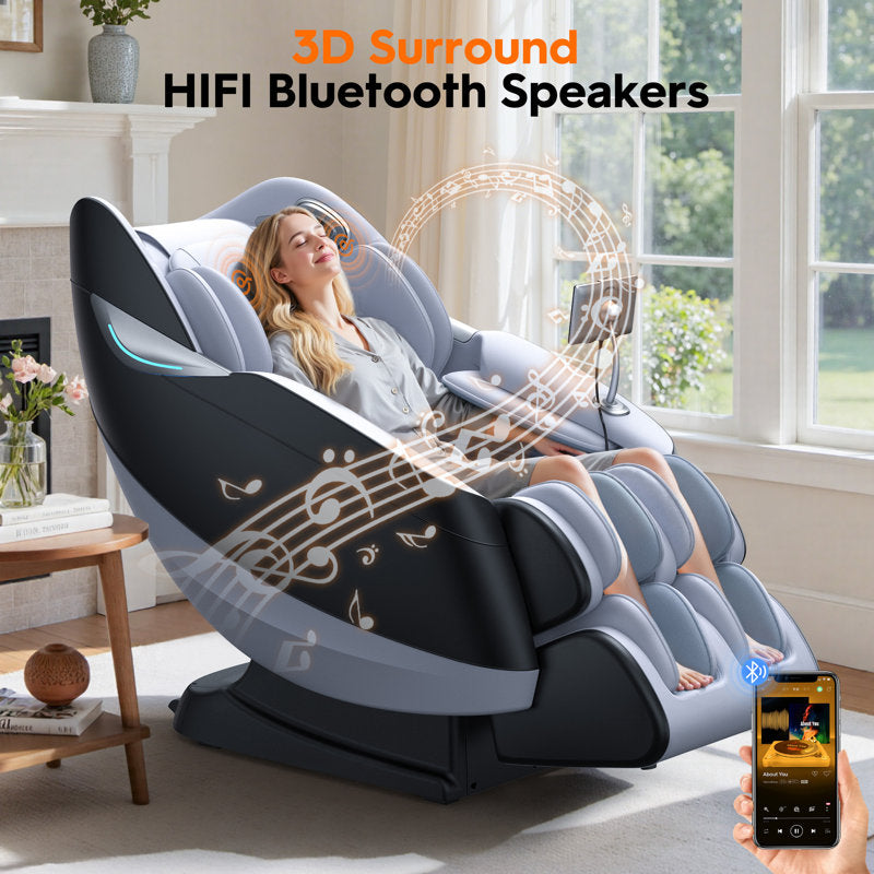 Full Body 4D Massage Chair With SL-Track Roller And 28 Air Bags, 3 Zero Gravity Modes, Heat Therapy, Retractable Footrest With Foot Roller