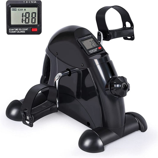 YOSUDA Mini Exercise Bike, Under Desk Bike Pedal Exerciser for Arm/Leg Exercise, Adjustable Magnetic Resistance Desk Cycle with LCD Screen Display for Home