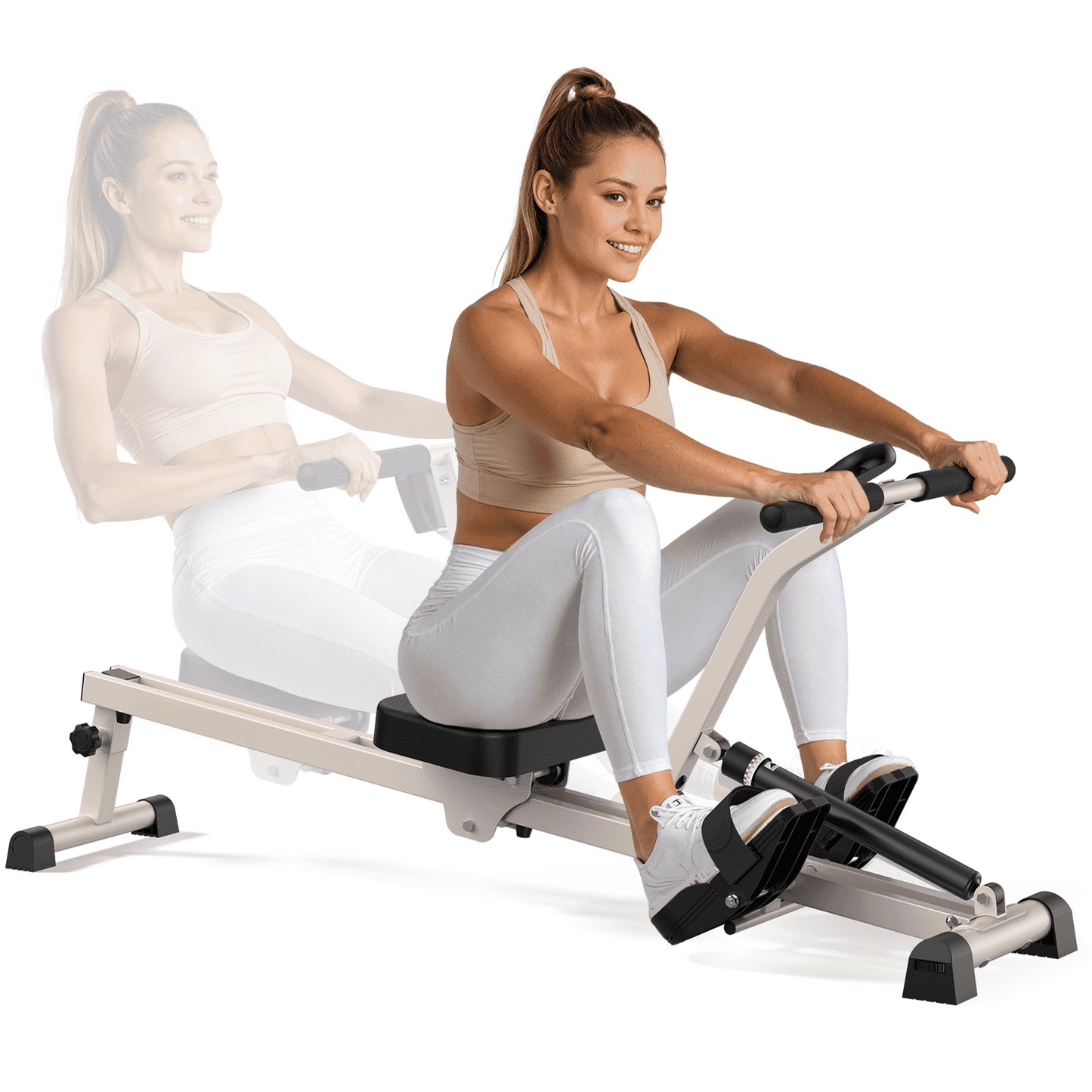 Feierdun Rowing Machine Rower Exercise for Home Cardio Workouts, 12 Adjustable Resistance