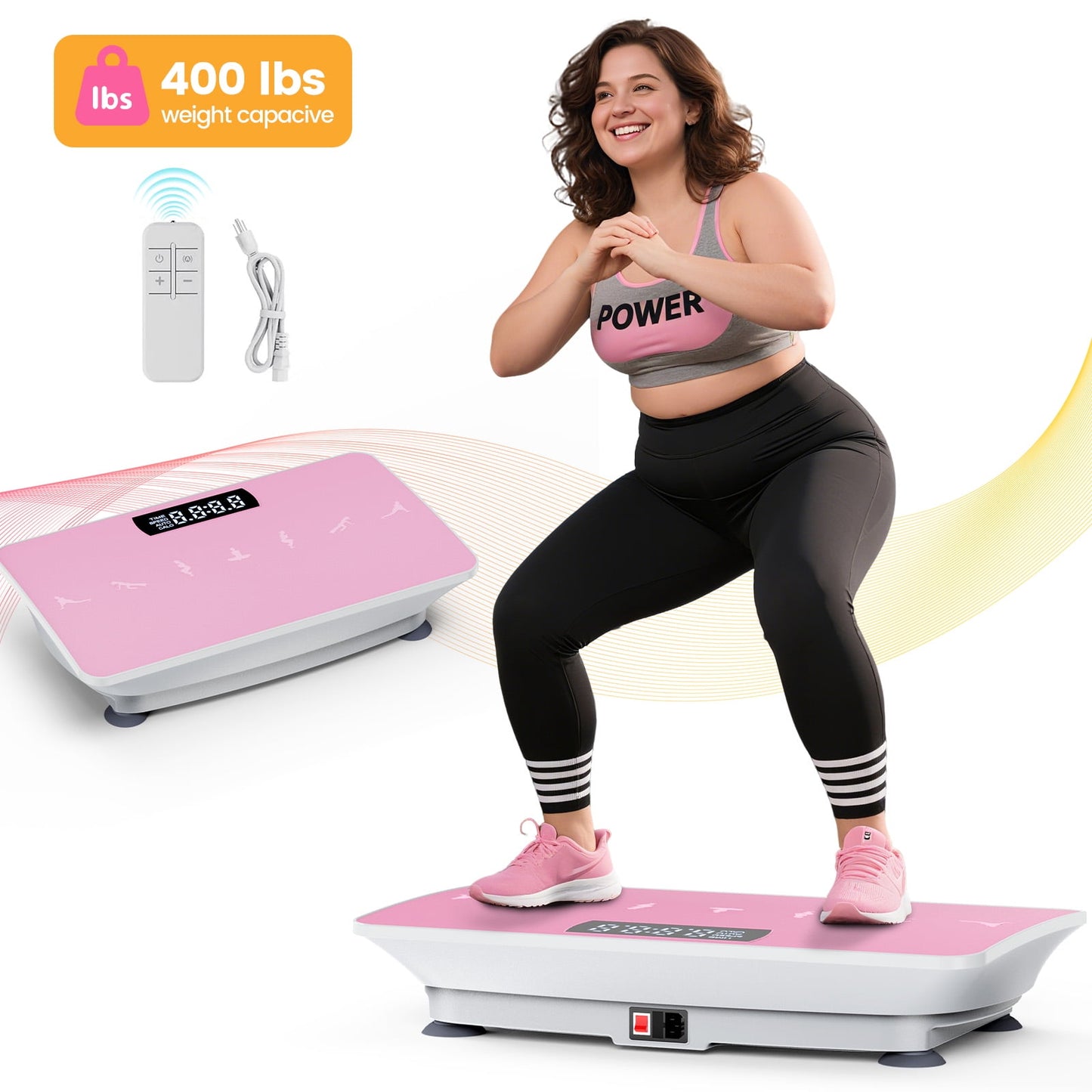 Feierdun Vibration Plate Exercise Machine, Power Waver Vibration Plate Platform Whole Body Vibration Plate Machine Helps Weight Loss