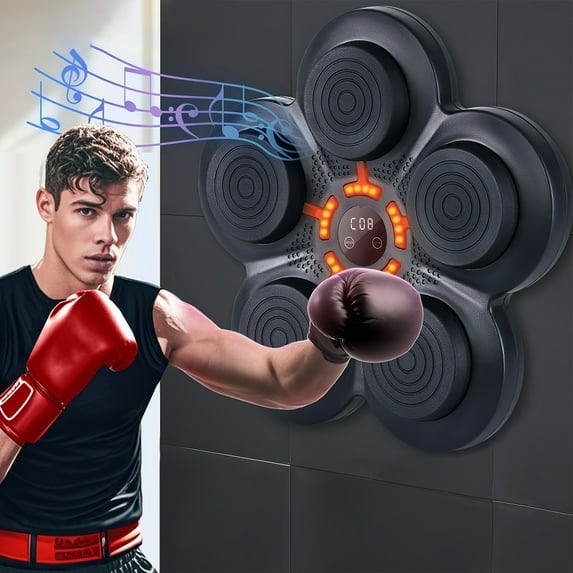 Feierdun Wall-Mounted Smart Boxing Trainer with Music, Gloves, and Target Pads - Wireless-Enabled Fitness Equipment for Home