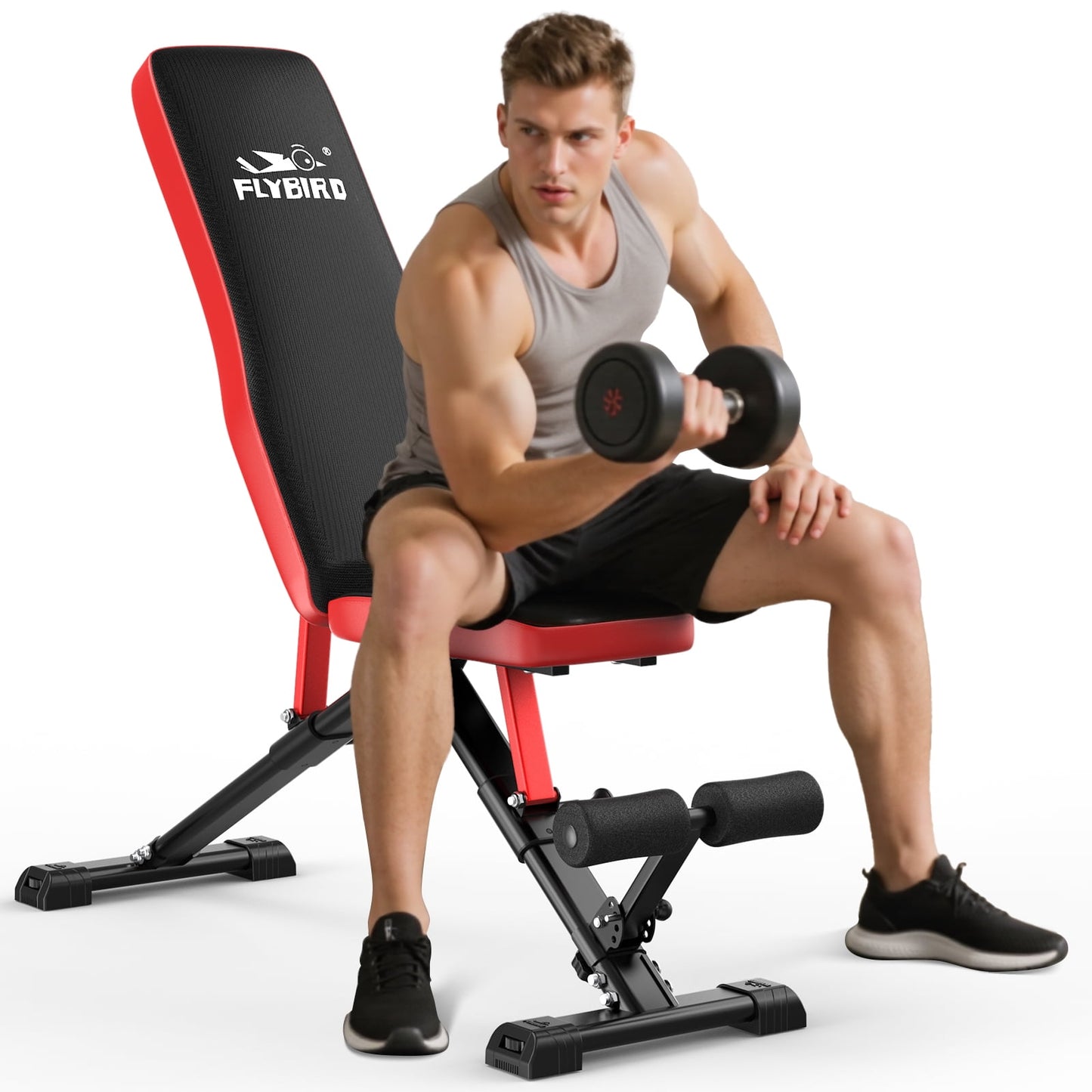 FLYBIRD Collapsible Exercise Folding Adjustable Weight Bench