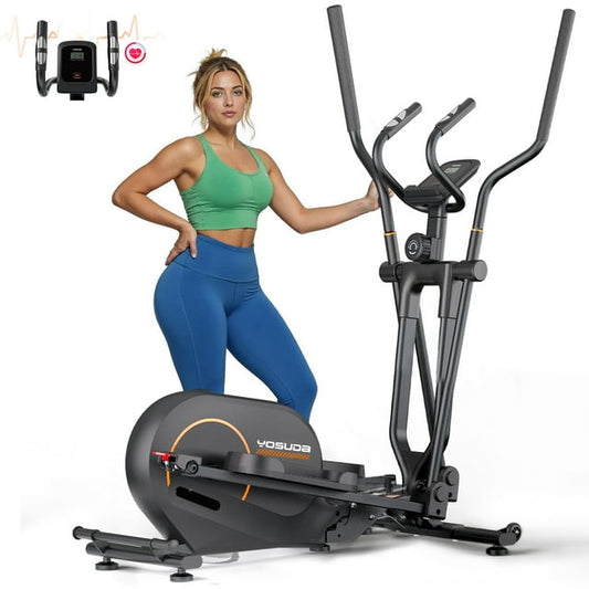 YOSUDA Foldable Elliptical Machines, 16 Resistance Levels Magnetic Elliptical Trainer for Home Gym Cardio with 300 lbs capacity