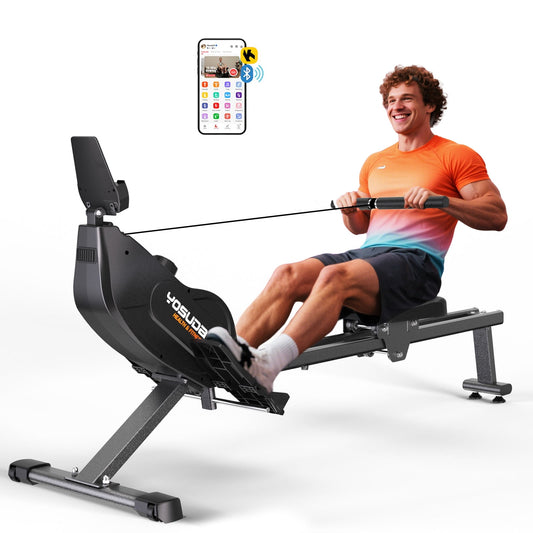 YOSUDA Magnetic Rowing Machine for Home Use , Indoor Rower with 16-Level Adjustable Resistance & Bluetooth Connectivity