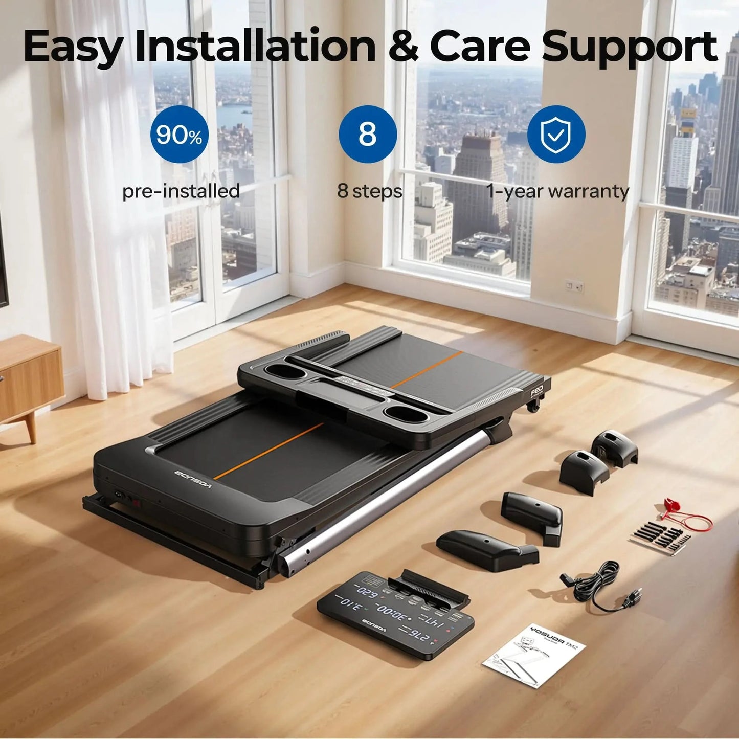 Yosuda TM2 Foldable Treadmill With Quite Brushless Motor