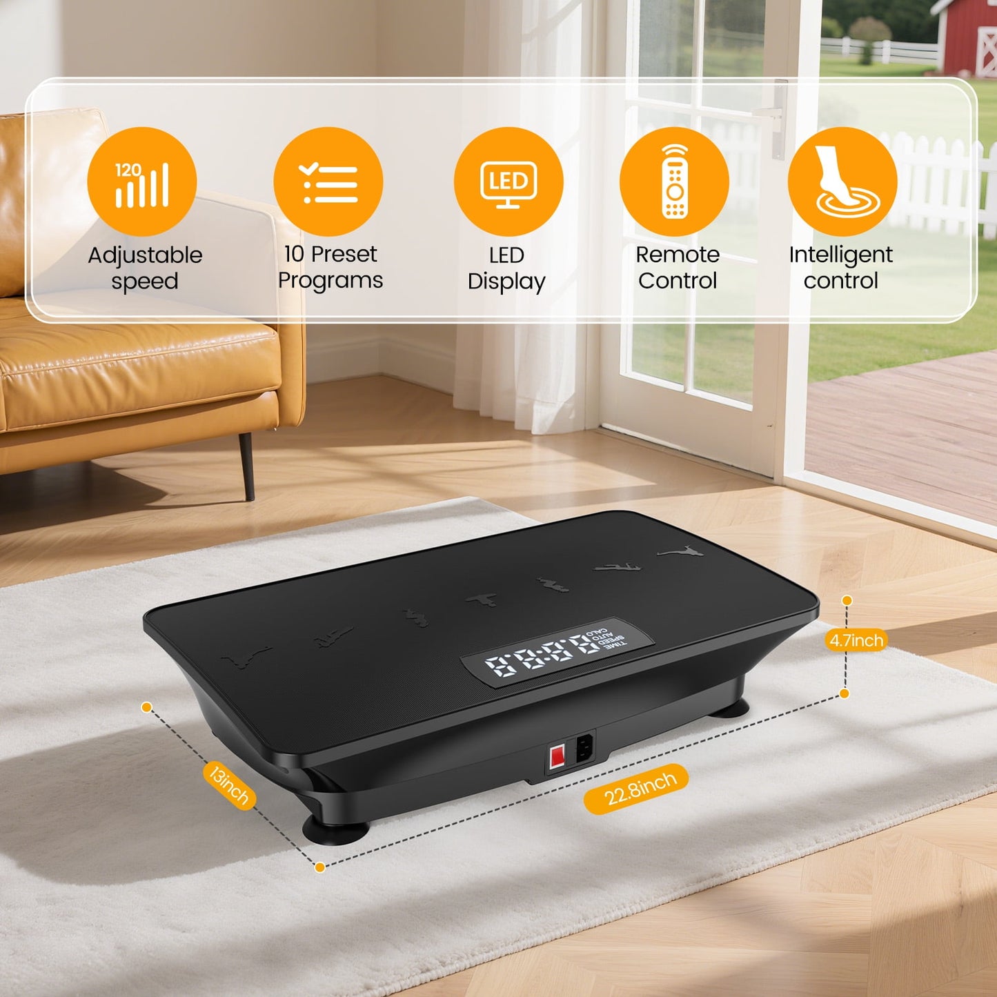 Feierdun Vibration Plate Exercise Machine, Power Waver Vibration Plate Platform Whole Body Vibration Plate Machine Helps Weight Loss