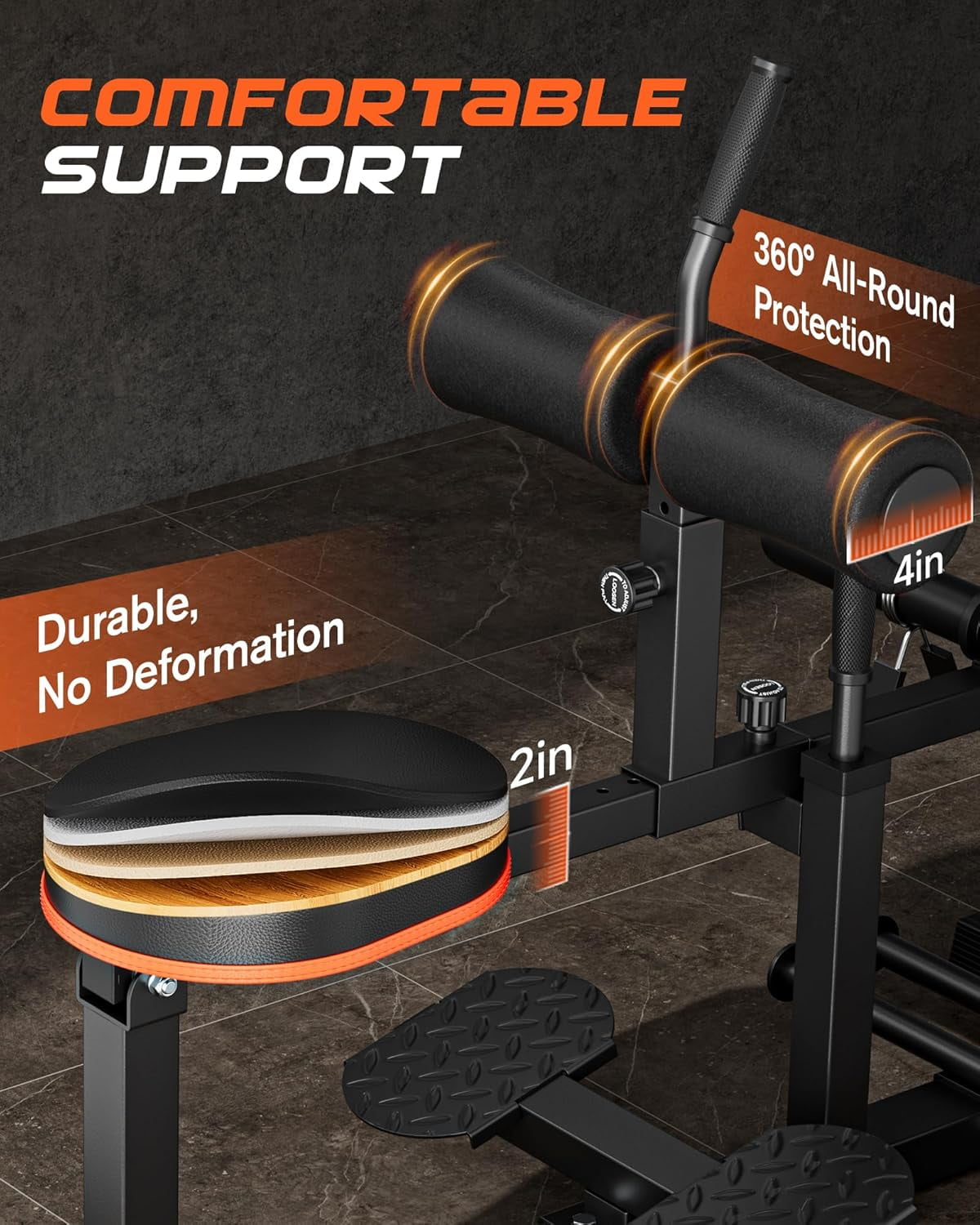 Feierdun Adjustable Seated Calf Raise Machine with Band Pegs and Bicep Curl Handle for Leg Training and Exercise - Home Gym Equipment