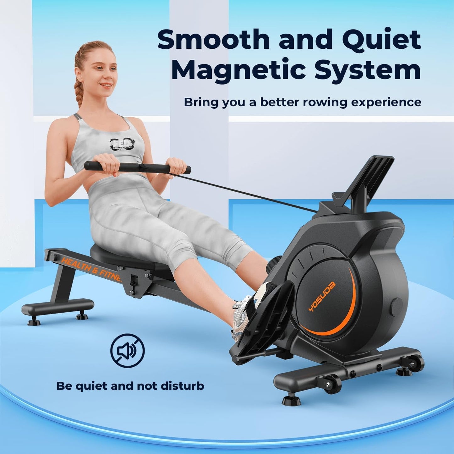 YOSUDA Magnetic Rowing Machine for Home Workout, 350 lb capacity