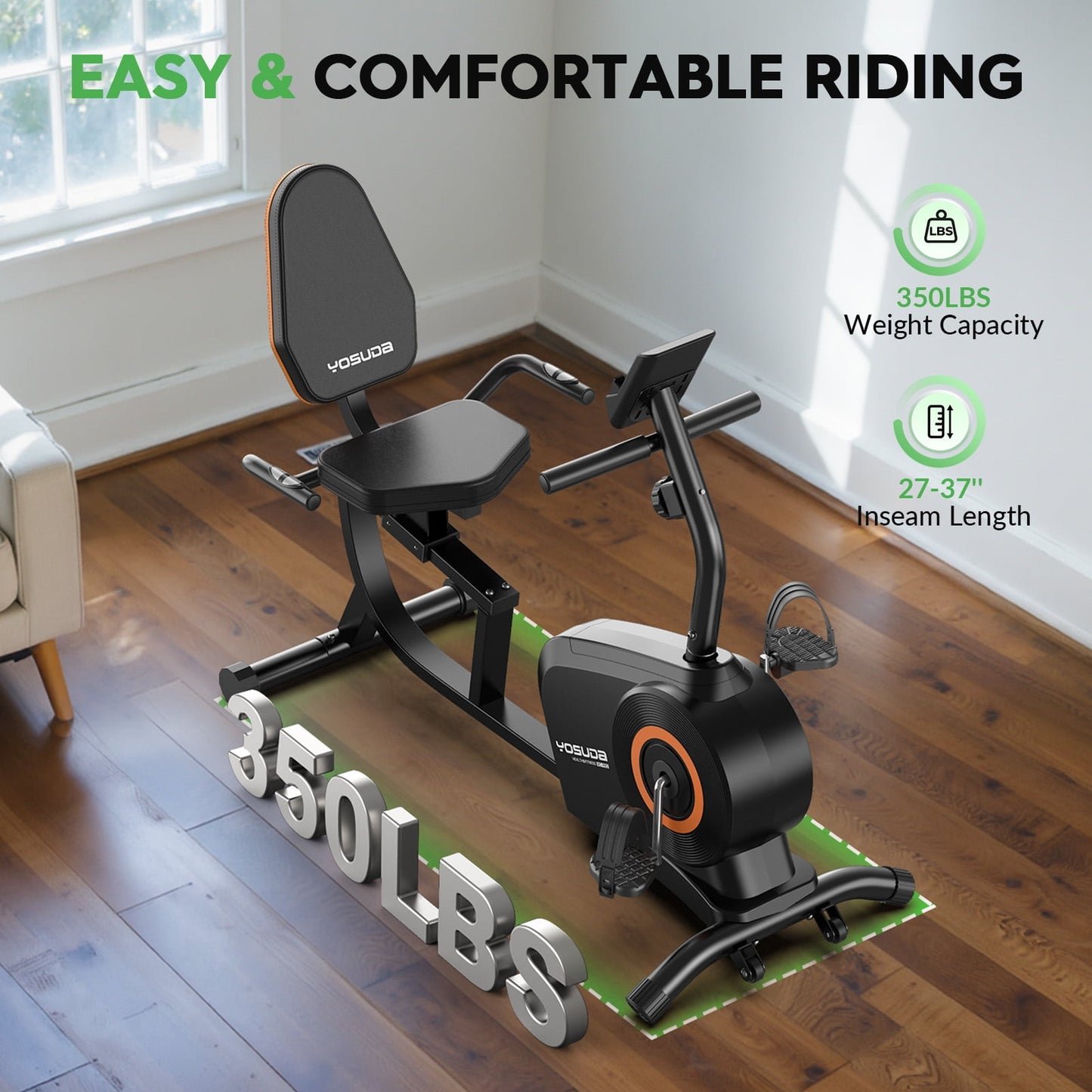 YOSUDA Recumbent Exercise Bike for Adults Seniors with Quick Adjust Seat