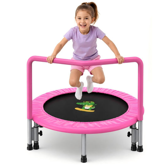 BCAN 36'' Toddler Trampoline - Kids Trampoline for Ages 1-6, Foam Handle & Safe Thickened Cover