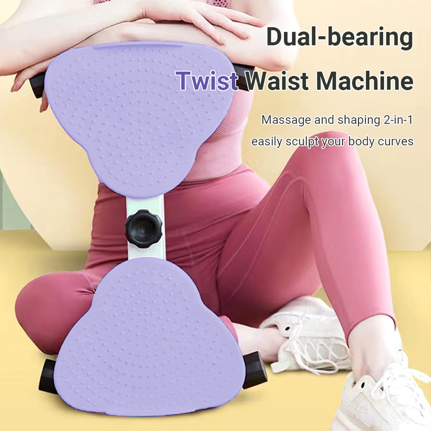 Exercise Twist Boards for Home Workout,Waist Twister Machine Exercise,Balance Board for Foot Massage and Weight Loss (Pink)