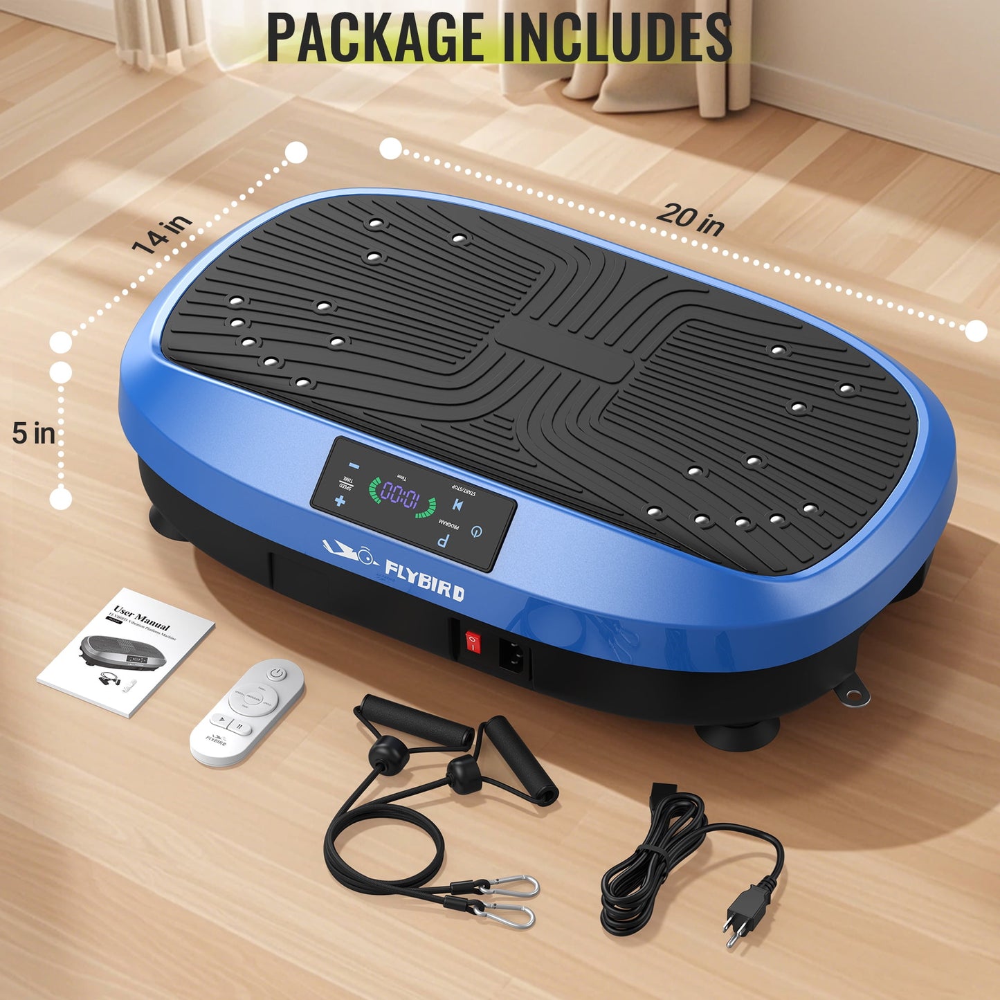 FLYBIRD Vibration Plate Exercise Machine, Lymphatic Drainage Machine