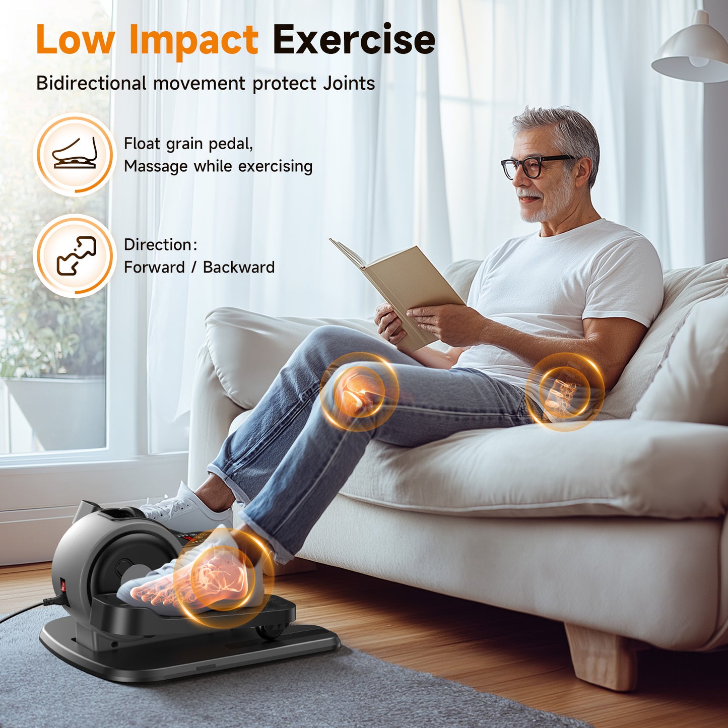 YOSUDA Under Desk Elliptical Machine,  Elliptical Leg Exerciser Portable Electric Seated Pedal Exerciser