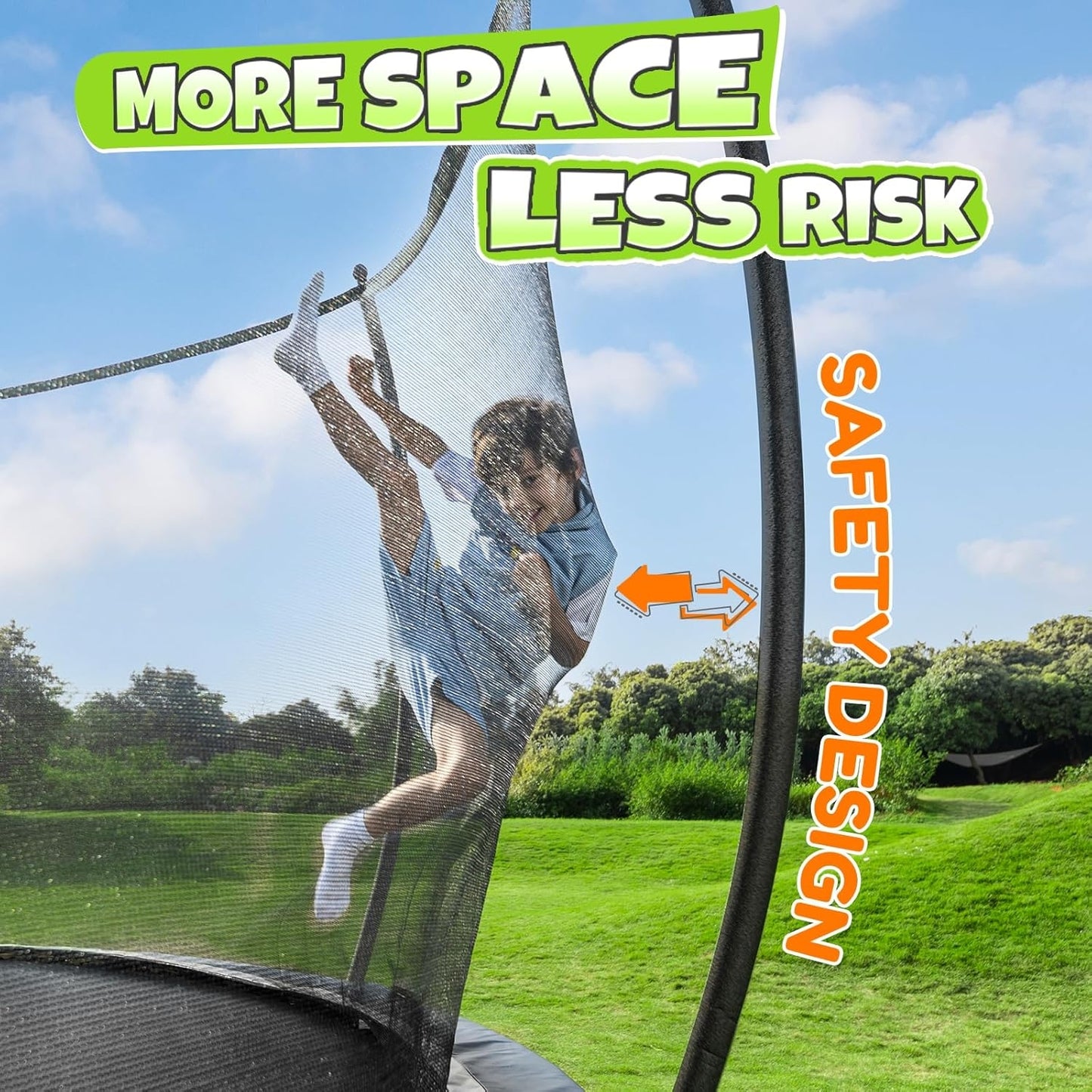 BCAN 16FT Recreational Trampoline with Enclosure for Kids Adults, ASTM Approved, Outdoor Trampolines with Ladder for Kids