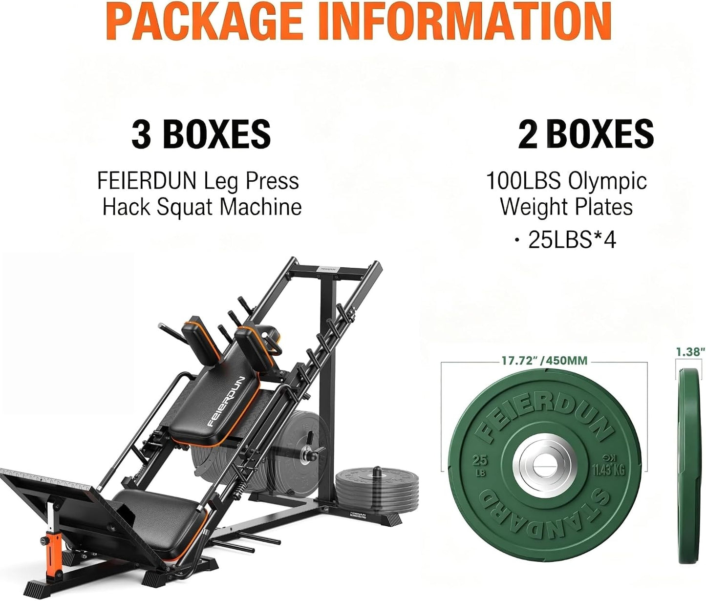 FEIERDUN 2-in-1 Leg Press Hack Squat Machine, Smoother & Zero-Maintenance Operation with Upgraded Roller System, Extended Full ROM, Heavy-Duty Leg Press Machine for Lower Body Strength Training