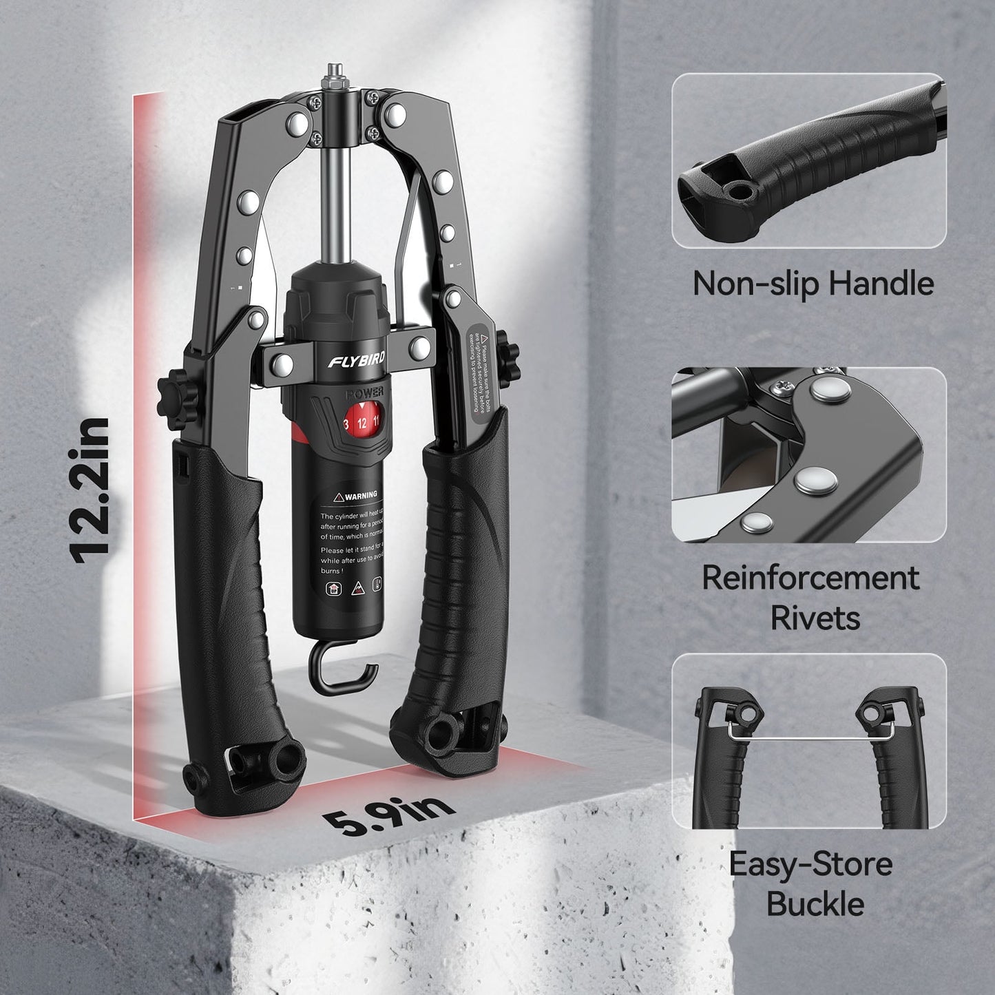 FLYBIRD 2-in-1 Twister Arm Trainer with Ab Roller Wheel, Adjustable 22-440lbs Hydraulic Power Chest