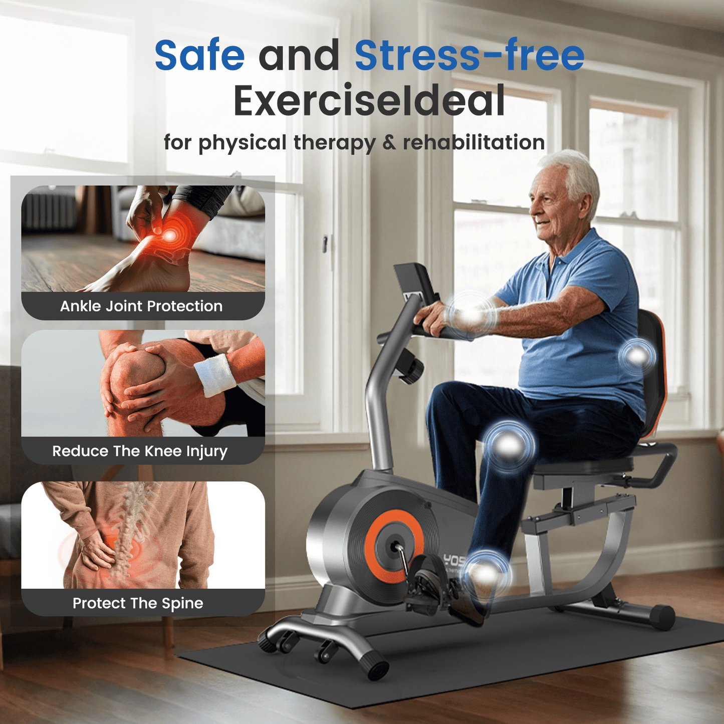 Yosuda Recumbent Exercise Bike for Senior for Home with 350lbs Capacity