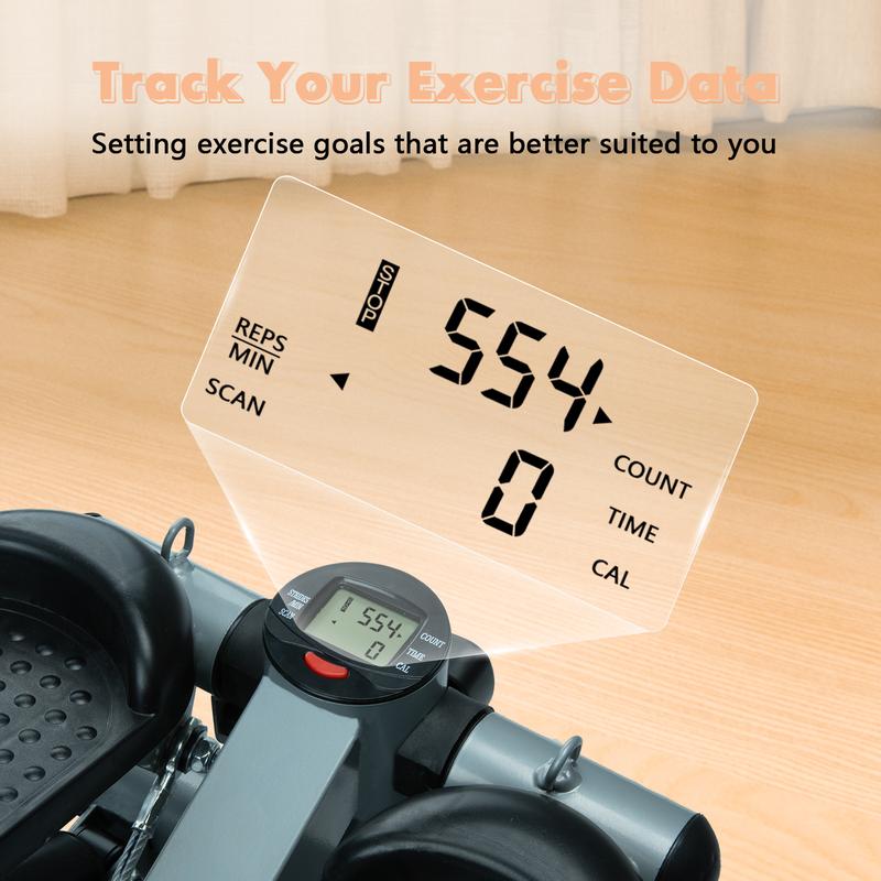 Mini Stepper for Home Workout - Stair Stepper Machine with Resistance Bands