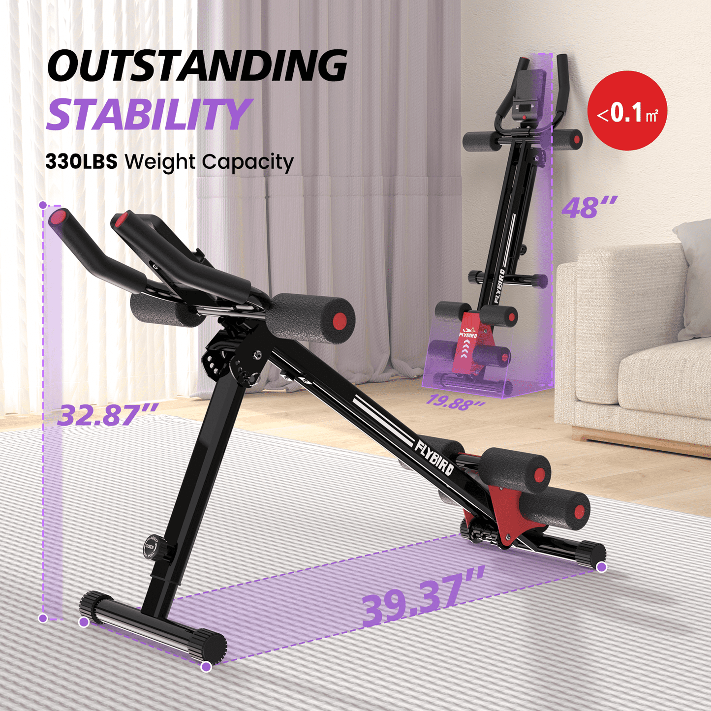 FLYBIRD Adjustable Ab Workout Equipment, Full Body Strength Training