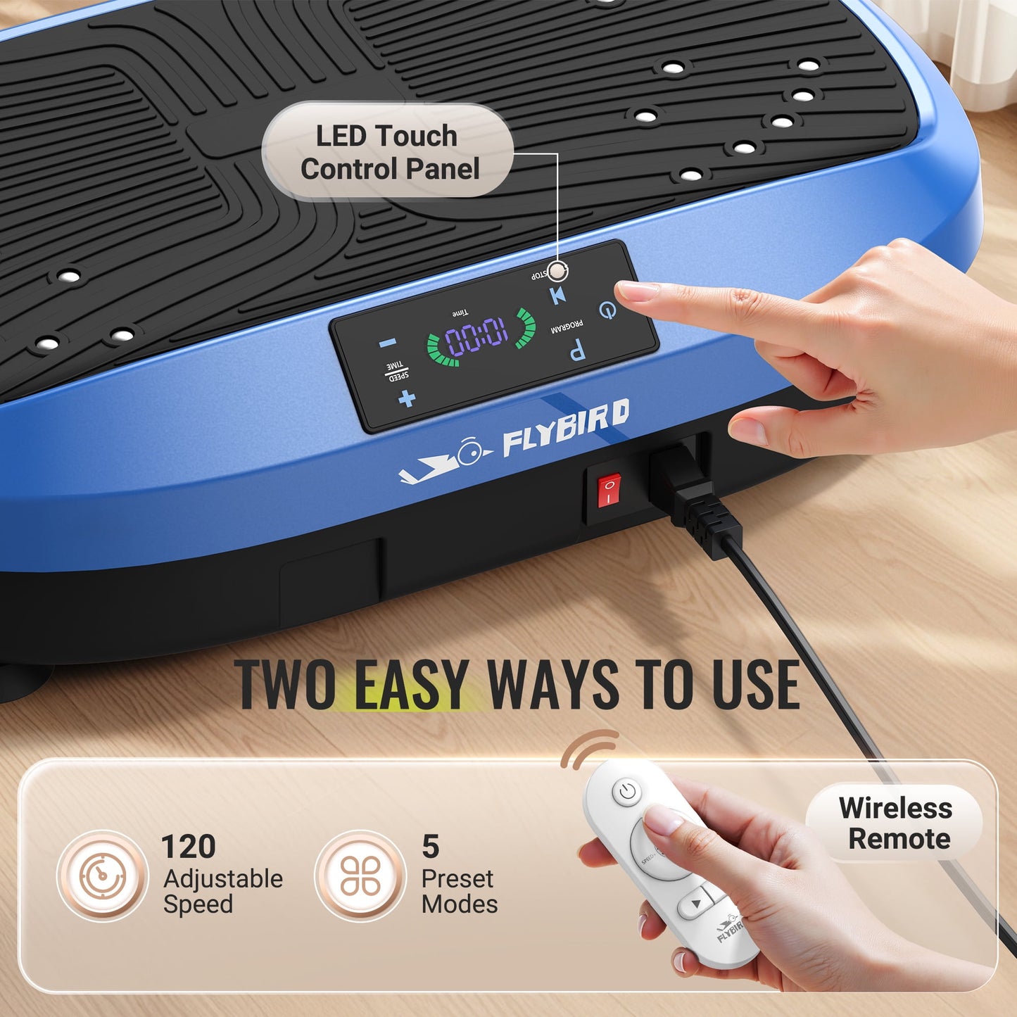 FLYBIRD Vibration Plate Exercise Machine, Lymphatic Drainage Machine