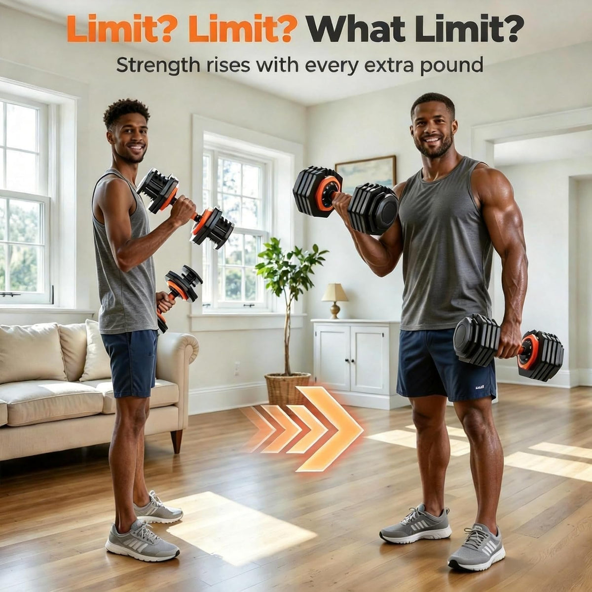 FEIERDUN Adjustable Dumbbell Set, Weight Set for Home Gym, 10-in-1 Free Weight Adjustable Dumbbells, Single Hand Twist Adjust with Non-Slip Handles, 90% Space Saving Strength Training for both Men&Women