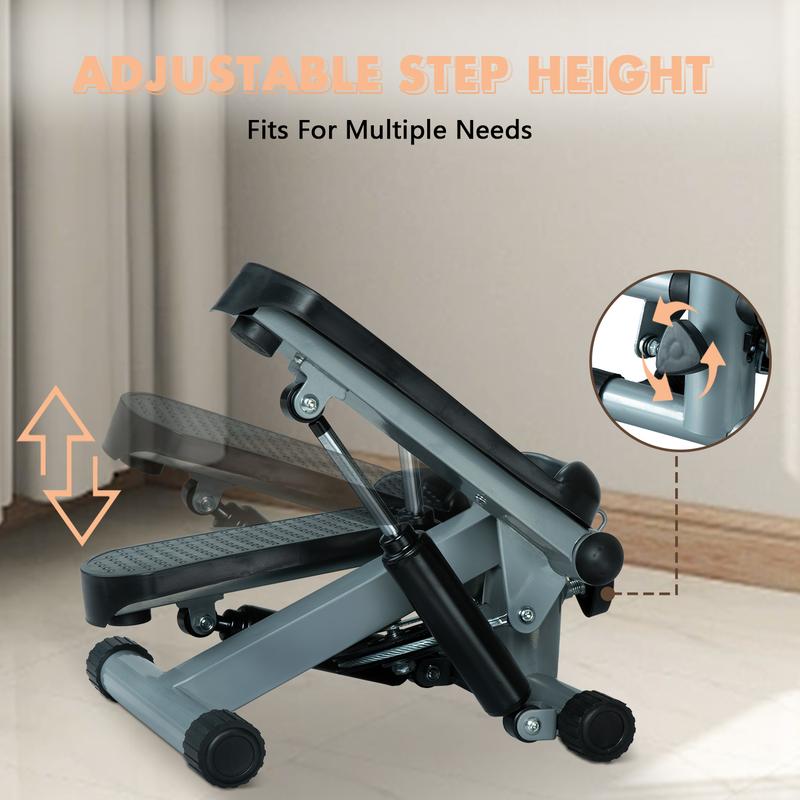 Mini Stepper for Home Workout - Stair Stepper Machine with Resistance Bands