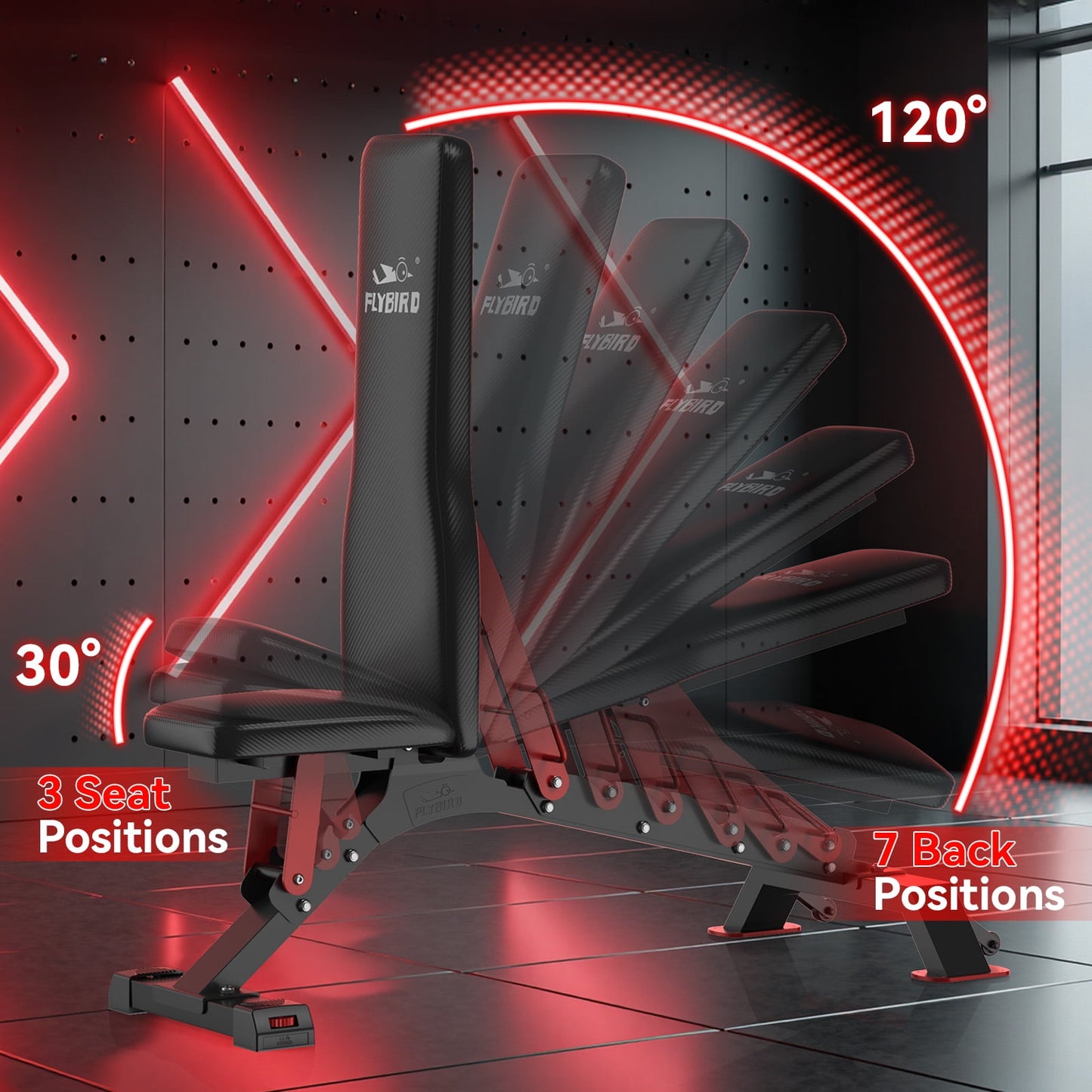 FLYBIRD Weight Bench, 1200LBS Weight Capacity