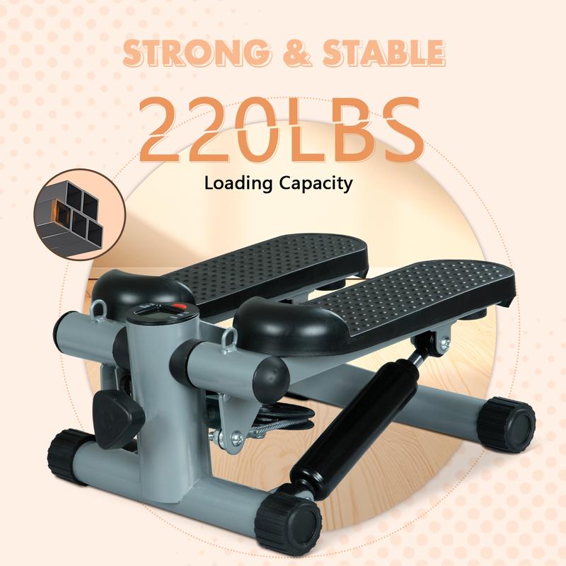 Mini Stepper for Home Workout - Stair Stepper Machine with Resistance Bands