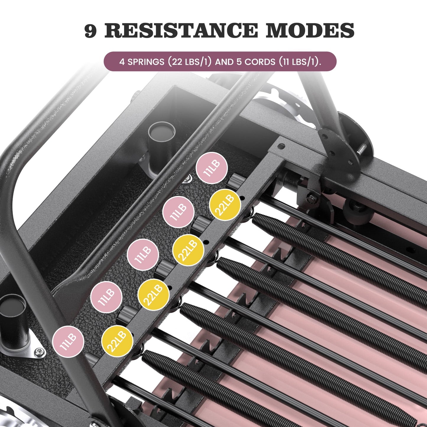 Foldable Pilates Equipment for Home Gym - Pilates Reformer Machine for Home Workouts, with Jump Board, Additional 4 Springs