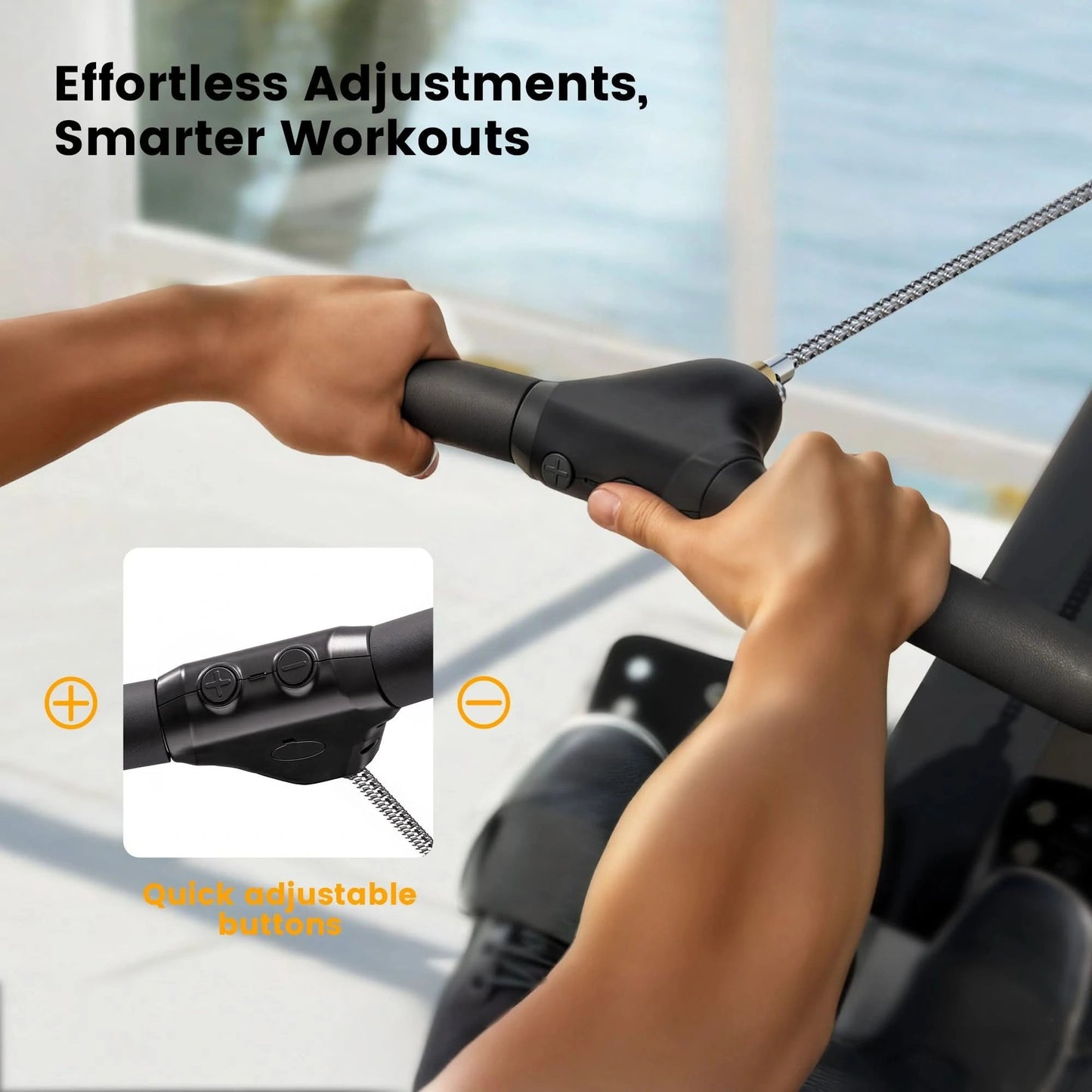 YOSUDA Dash Air-Magnetic Rowing Machine, Dual-resistance Rower Machine