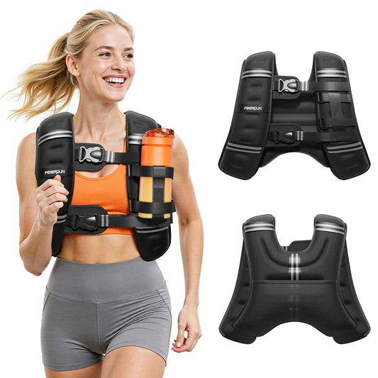 FEIERDUN 3-IN-1 Weighted Vest Woman Man with Hydration, 20lb/12lb/8lb Chest-friendly Adjustable Weight Vest for Walking Running Workout