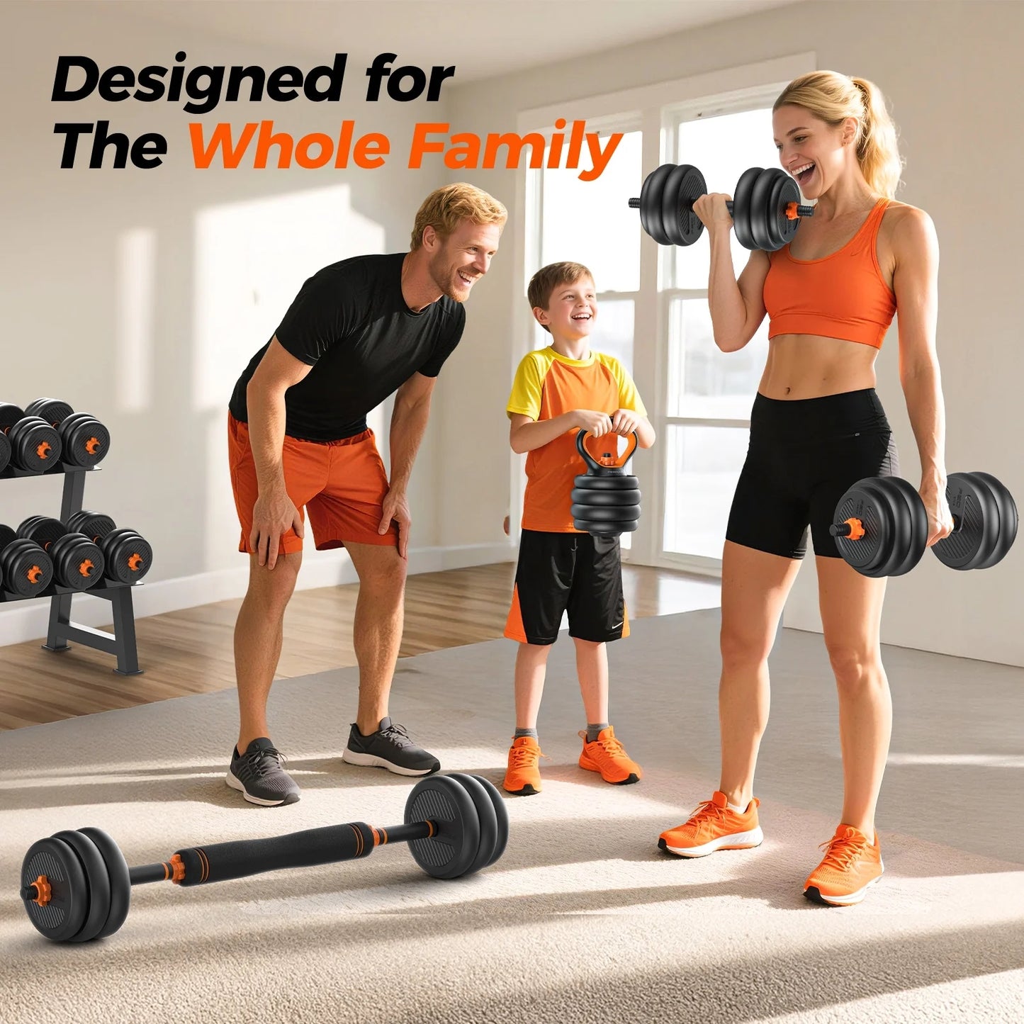 FLYBIRD 5 in 1 Dumbbell Kettlebell Weight Set