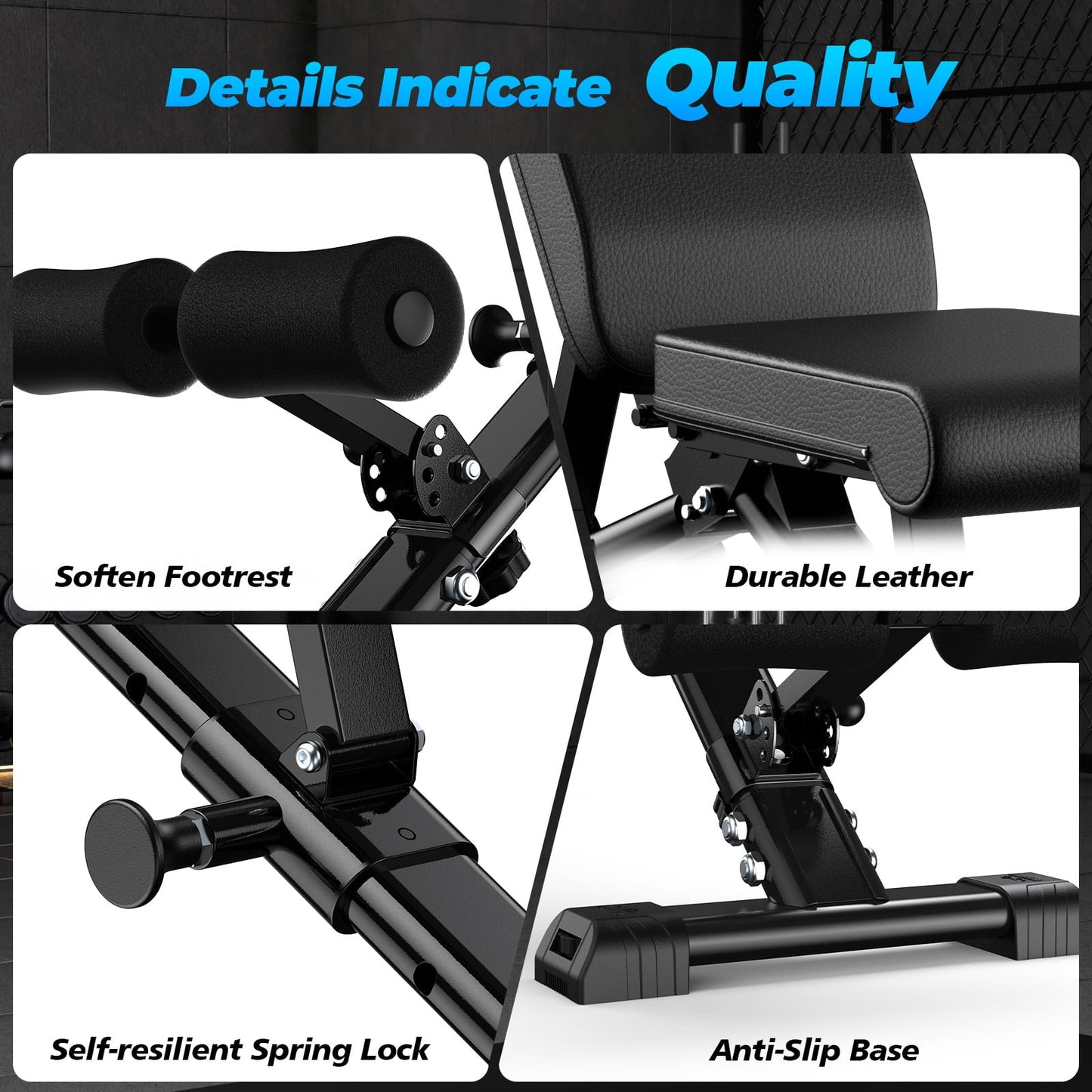 Flybird Collapsible Adjustable Weight Bench - Heavy Duty Foldable Fitness Exercise Utility