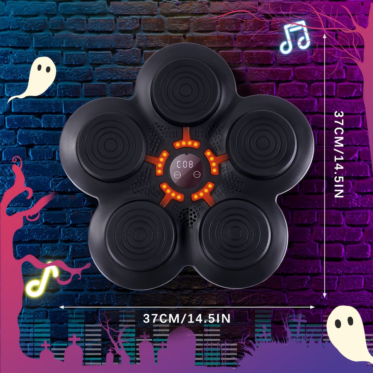 Feierdun Wall-Mounted Smart Boxing Trainer with Music, Gloves, and Target Pads - Wireless-Enabled Fitness Equipment for Home