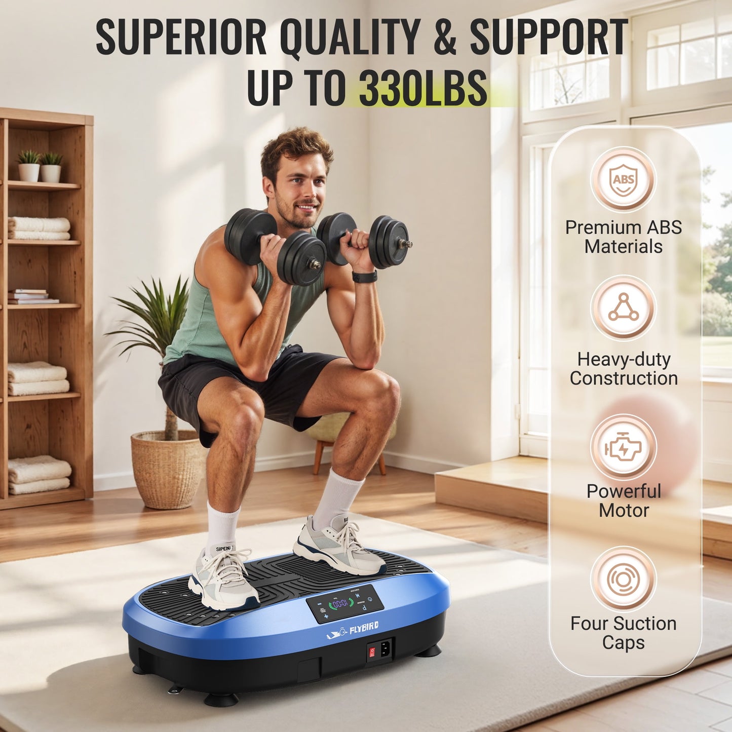 FLYBIRD Vibration Plate Exercise Machine, Lymphatic Drainage Machine