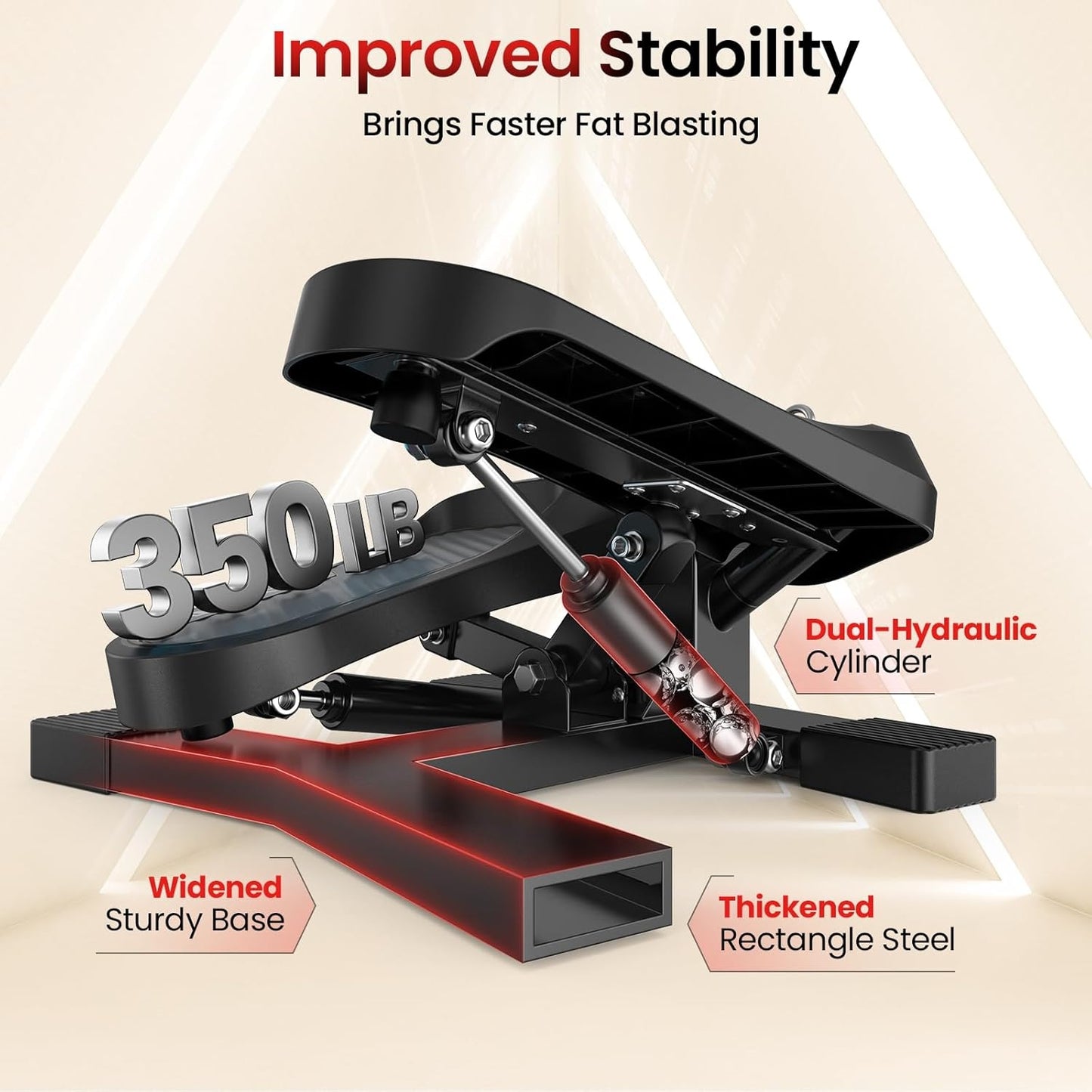 FED FITNESS Stair Stepper Machine for Workout,350 LBS Capacity Twisting Stepper for Cardio Burning,Legs,Hips & Glutes,Fitness Equipment