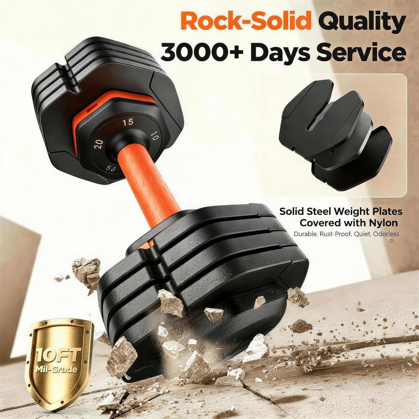 1 Pair 25LB/55LB Adjustable Dumbbells Set, 5LB to 25LB Dumbbell Weight Set