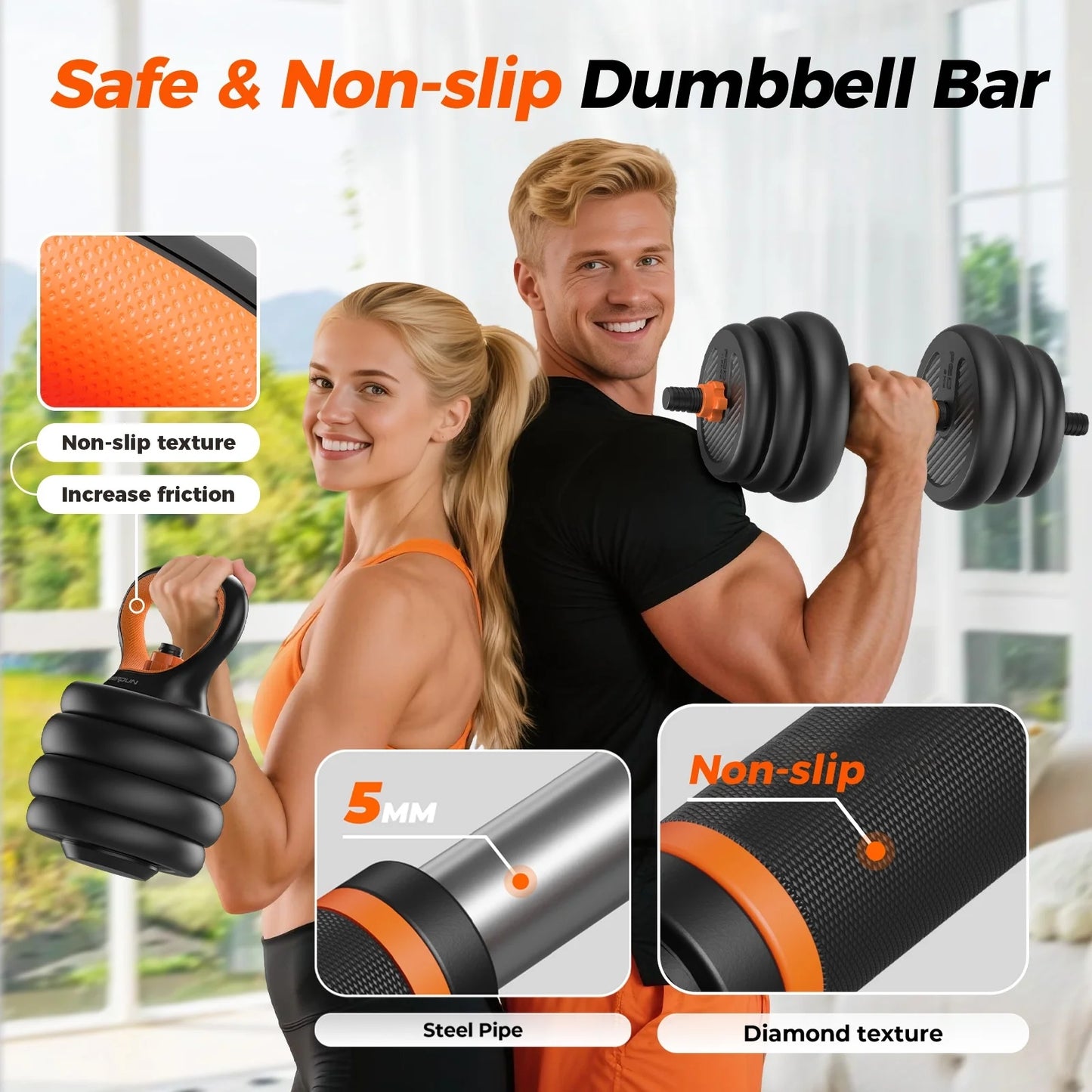 FLYBIRD 5 in 1 Dumbbell Kettlebell Weight Set