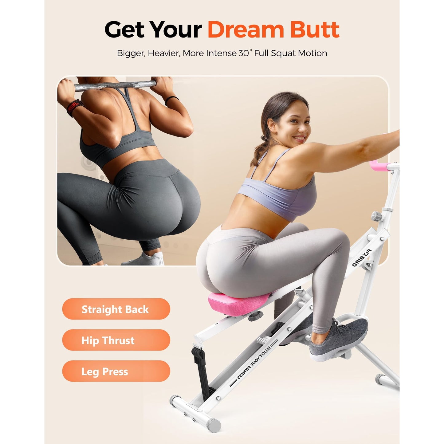 FLYBIRD Foldable Squat Machine for Home Workout