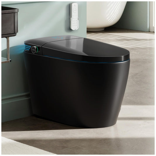 KOLIGEY Black Smart Toilet with Bidet, Auto Open/Close Lid, Heated Seat, Warm Wash&Dryer