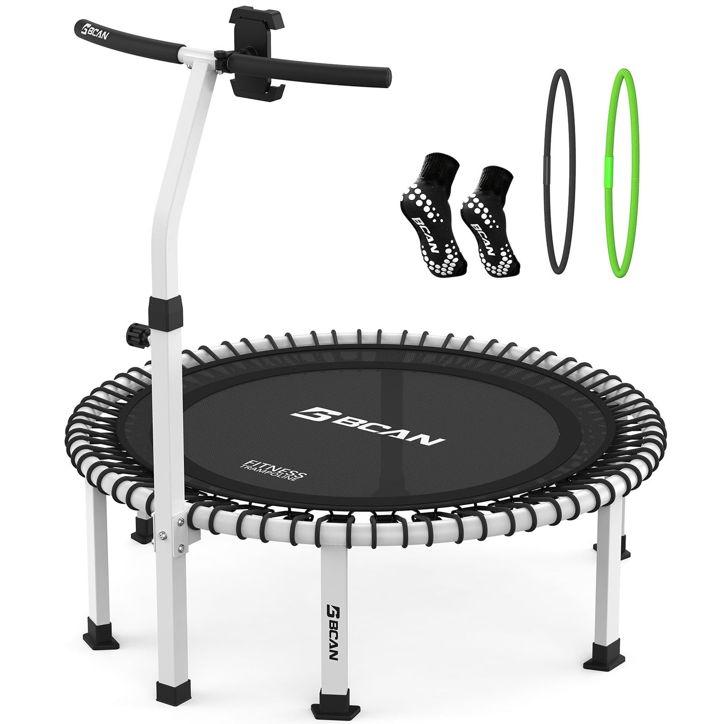 BCAN 40" Soft Land Pro Fitness Rebounder Trampoline, Adjustable Tension Bungees