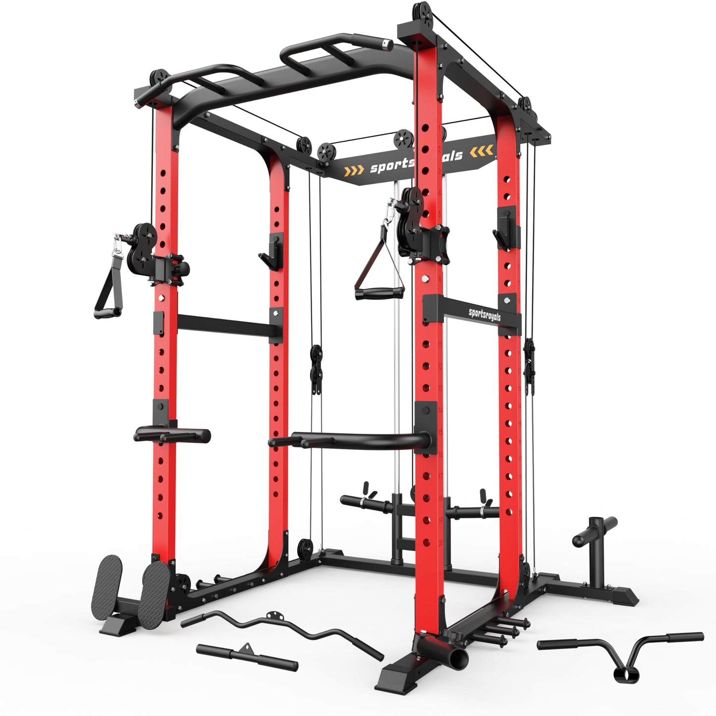 Sportsroyals 1600LB Power Rack with Adjustable Cable Crossover