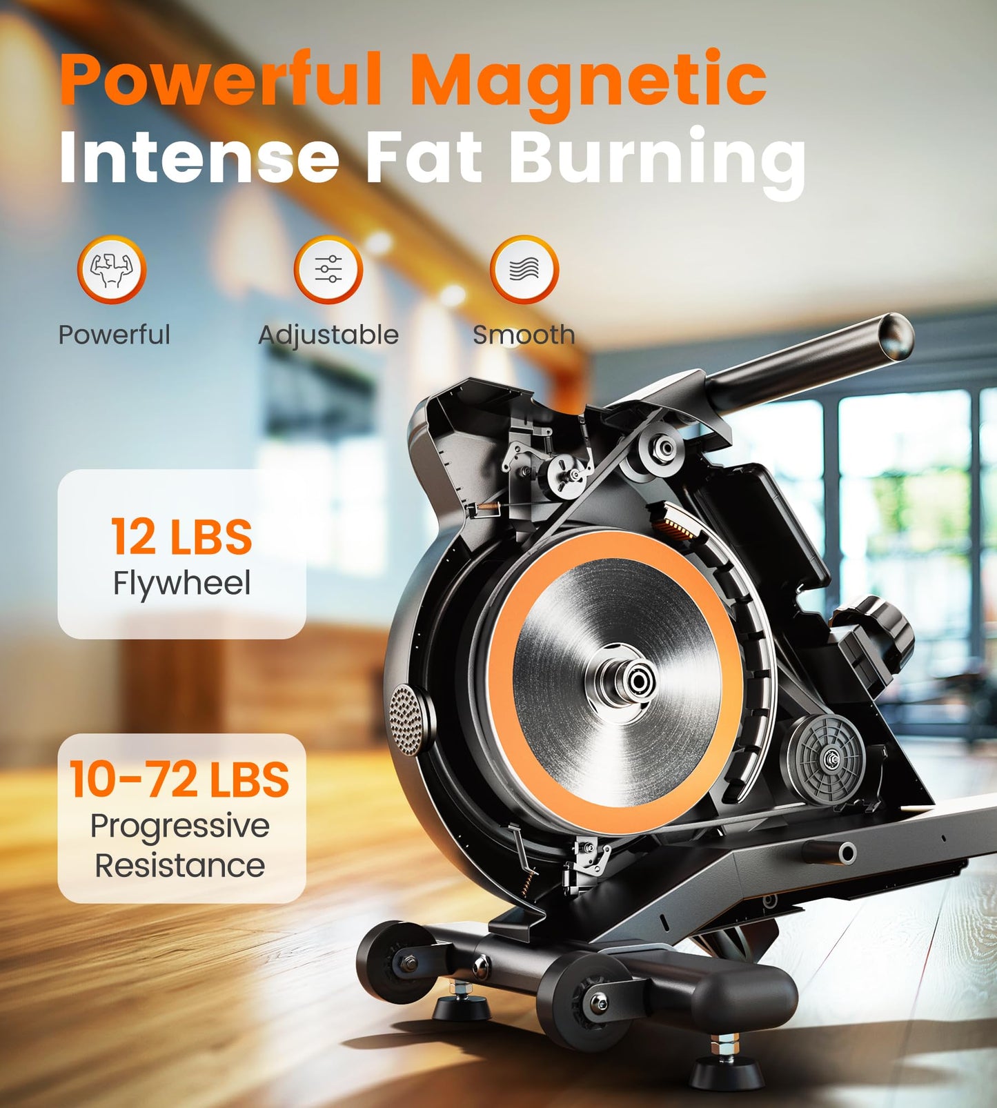 YOSUDA Magnetic Rowing Machine for Home Workout, 350 lb capacity