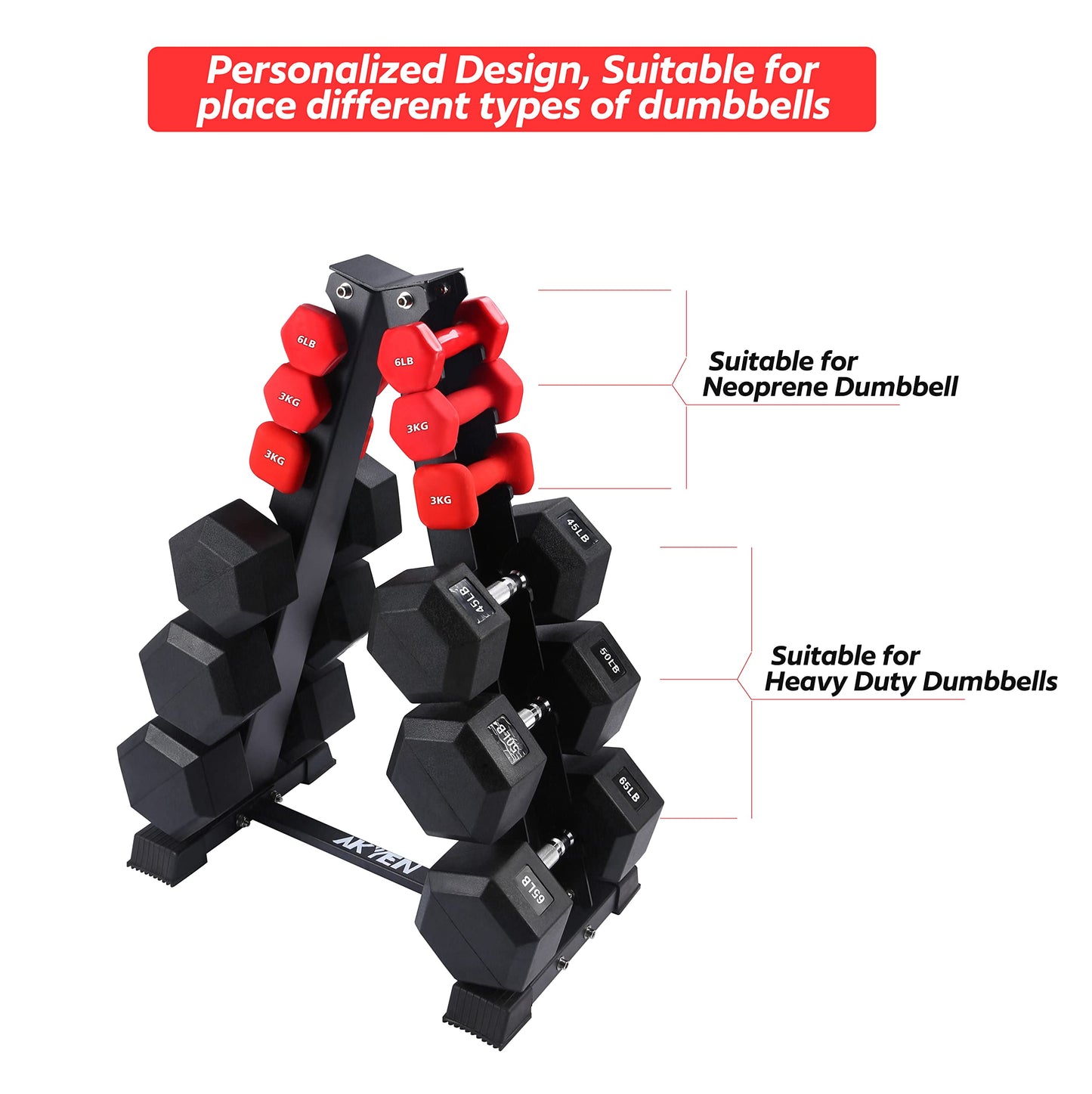 Dumbbell Rack Stand Only, Weight Rack for Dumbbells Compact A-Frame Home Gym Space Saver, 800 LBS Weight Capacity